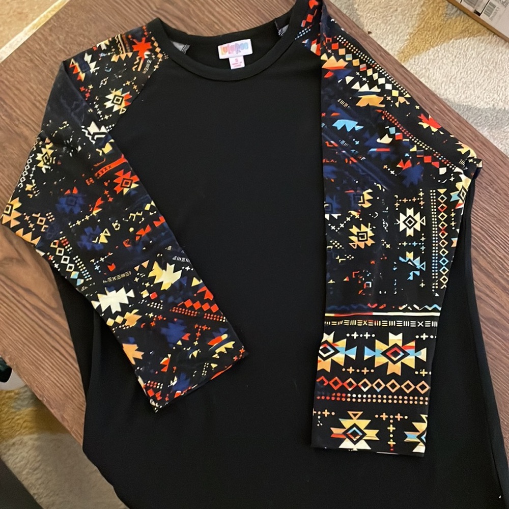 Lularoe Aztec Autumn 3/4 Length Randy Raglan Top - Picture 3 of 6